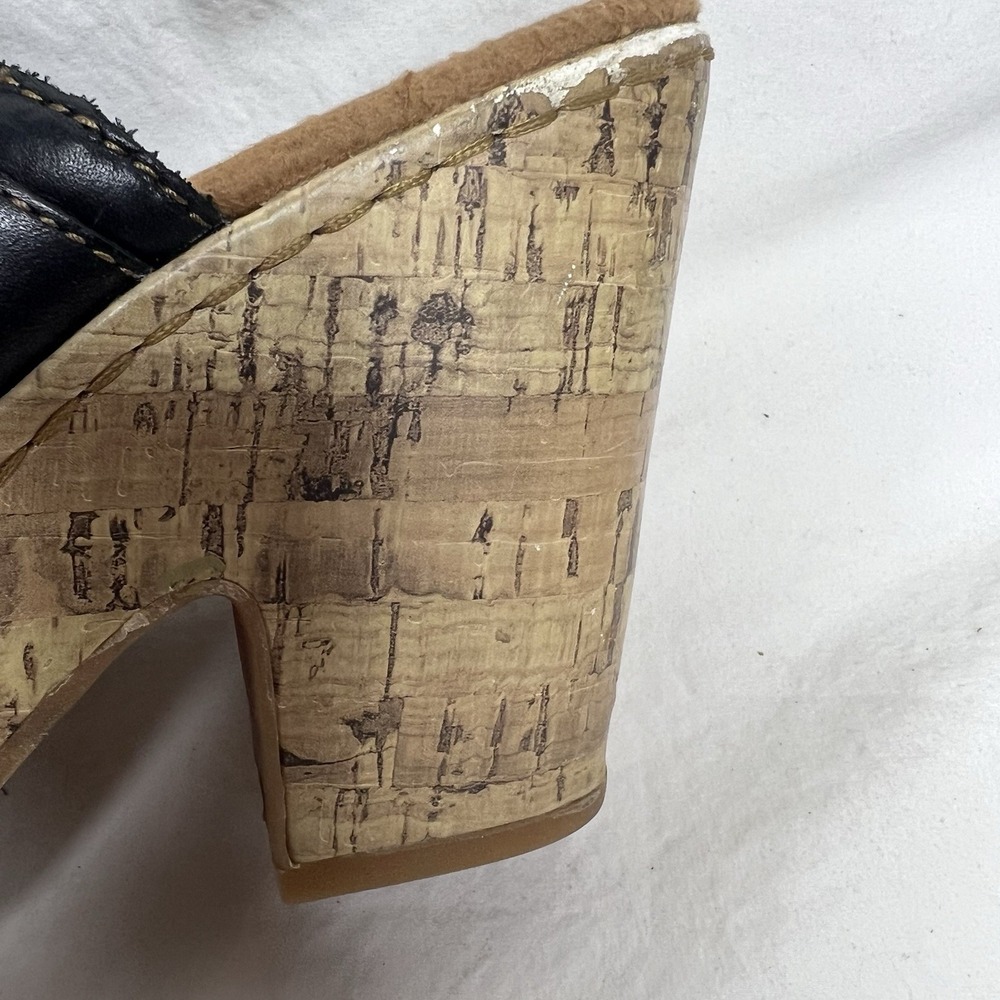 b.o.c Born Concept Black Leather Cut-Out Block Heel Mules Comfort Sz 8/39 - Picture 8 of 15